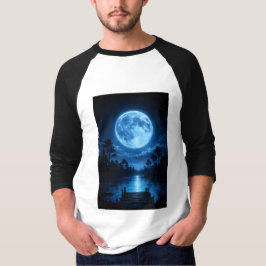 Camiseta Floresta Celestial Iluminada pela Lua Estética Ref