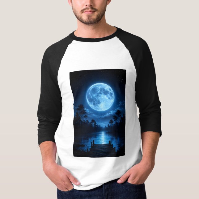 Camiseta Floresta Celestial Iluminada pela Lua Estética Ref (Frente)