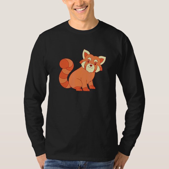 Camiseta Floresta chinesa de animais selvagens Panda Vermel (Frente)