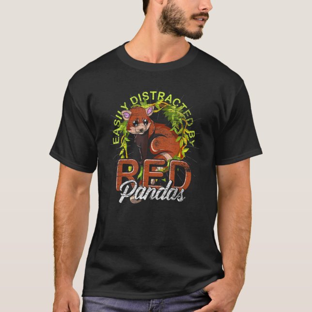 Camiseta Floresta chinesa de animais selvagens Panda Vermel (Frente)