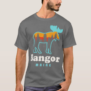 Camiseta Floresta da Cidade de Bangor, Maine Moose,