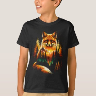 Camiseta Floresta da Raposa Amante da Natureza Montanhas Ca