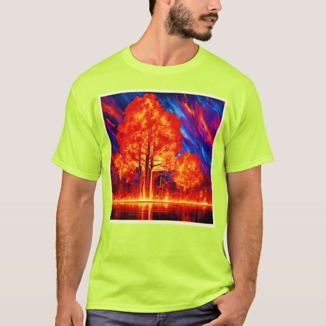 Camiseta Floresta das Florestas Fiarias em Cores Vivas (Frente)