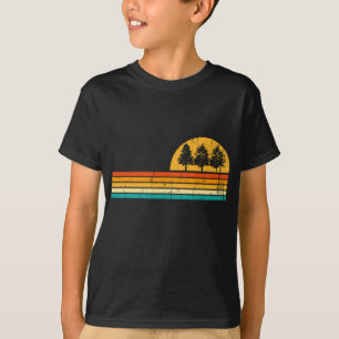 Camiseta Floresta de Árvores Naturais Retro ao Exterior