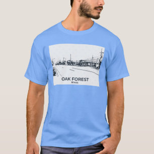 Camiseta Floresta de Carvalho Illinois Super Dimensionado 1