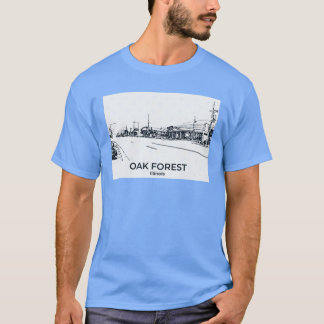 Camiseta Floresta de Carvalho Illinois Super Dimensionado 1