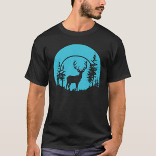 Camiseta Floresta de Cervos Natureza Ao Ar Livre Silhueta d