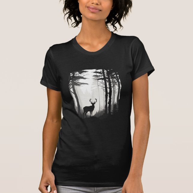 Camiseta Floresta de Cervos Vida Selvagem (Frente)