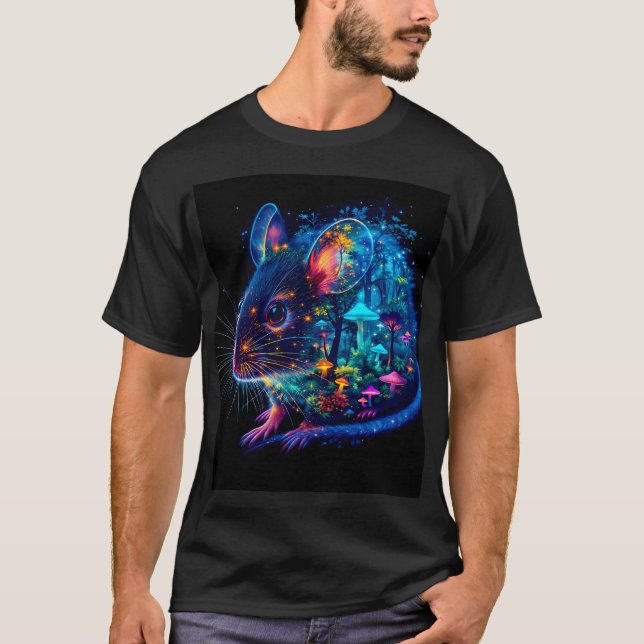 Camiseta Floresta de Cogumelos de Mouse Fantasy (Frente)