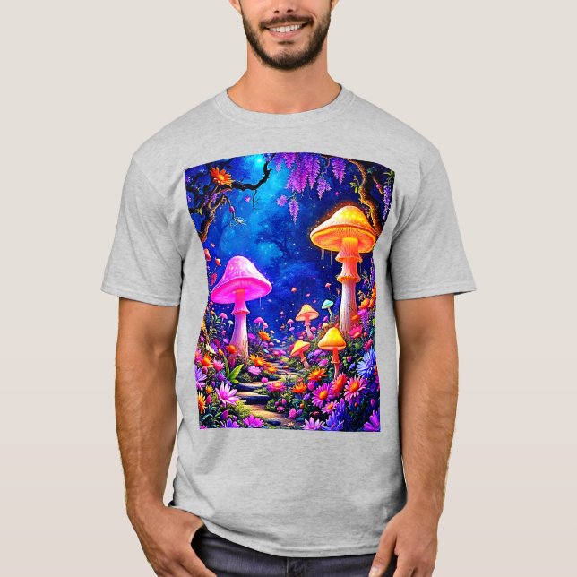 Camiseta Floresta de Cogumelos Encantada (Frente)
