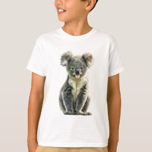 Camiseta Floresta de Eucalipto Fofo Coala Cinza Bebê Roupa