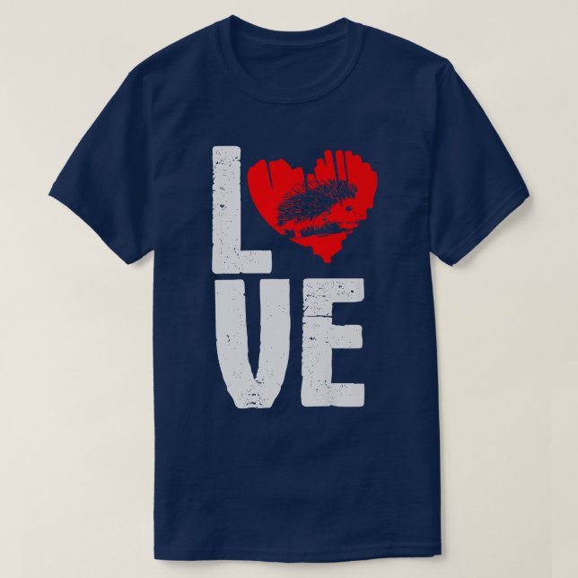 Camiseta Floresta de Hedgehogs Animal Autumn Love (Frente do Design)