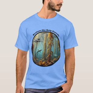 Camiseta Floresta de Kelp Submarina com Peixe e Lagosta URM