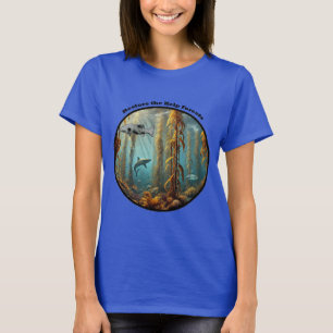 Camiseta Floresta de Kelp Submarina com Peixe e Lagosta URM