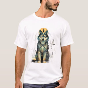 Camiseta Floresta de Lobo Abstrato