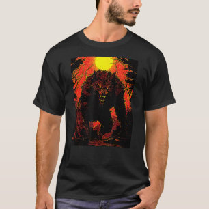Camiseta Floresta de Lua Noite de Cinema do Lobisomem Vinta