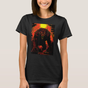 Camiseta Floresta de Lua Noite de Cinema do Lobisomem Vinta