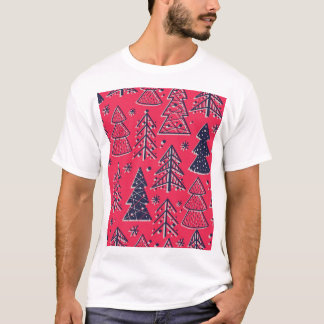 Camiseta Floresta de Natal: Papel de Wallpaper Silhouette d