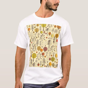 Camiseta Floresta de outono: Padrão Gráfico Invisível.