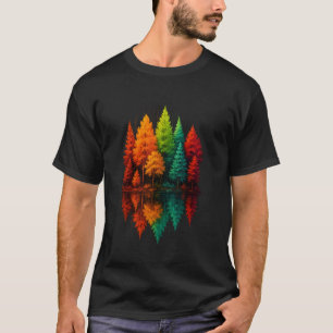 Camiseta Floresta de Reflexão da Natureza Árvores ao Ar Liv