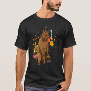 Camiseta Floresta de Urso Castanho Festa de aniversário Ani