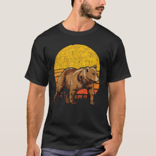 Camiseta Floresta de Urso Castanho, Retro Urso Solar 1