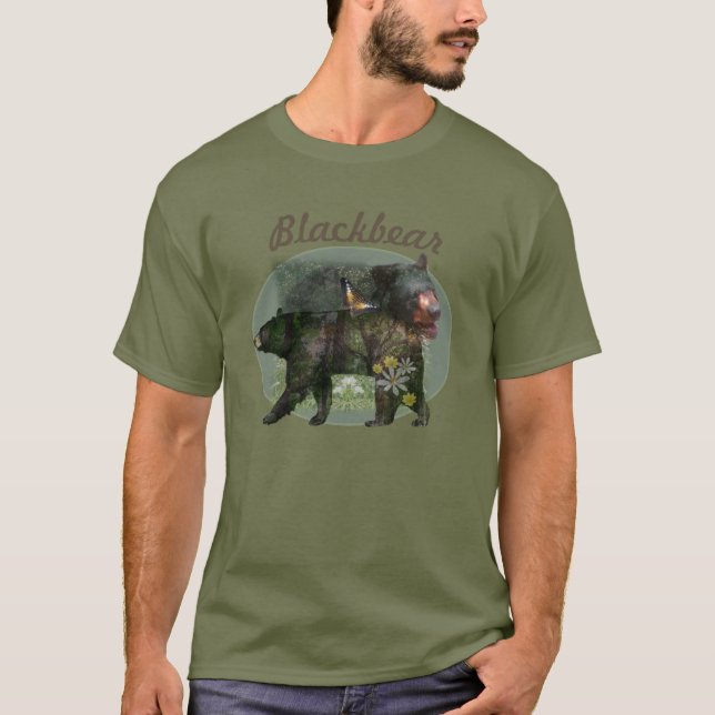 Camiseta Floresta De Urso Negro Dentro De (Frente)