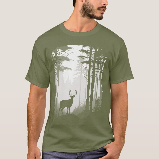 Camiseta Floresta de Veado para Filho Pai Bruh Graphic Hunt (Frente)