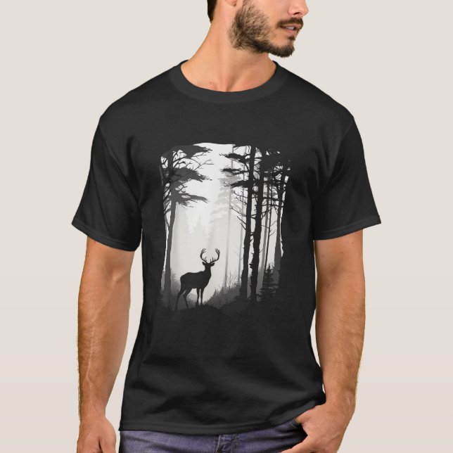 Camiseta Floresta de Veados Vida Selvagem (Frente)