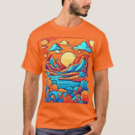 Camiseta Floresta Desenho Animado Arco-Íris Impressionante