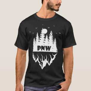 Camiseta Floresta do Pacífico Noroeste Montanha Retro Avent