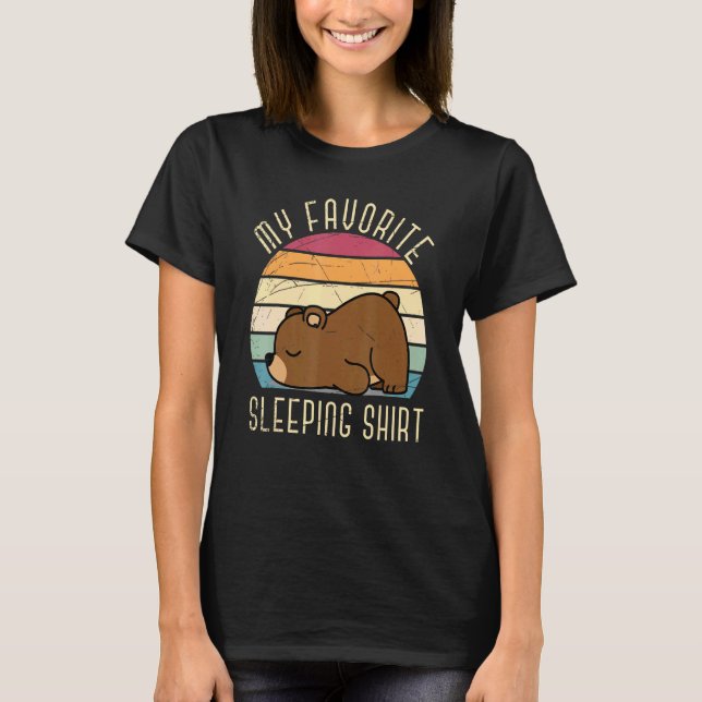 Camiseta Floresta Dormente Com Urso Sonolento De Animais At (Frente)