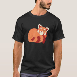 Camiseta Floresta Dormindo Animais Selvagem Chinesa Vermelh