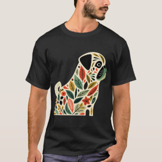 Camiseta Floresta Encantada Cachorro Pug Fofo - Folk Escand