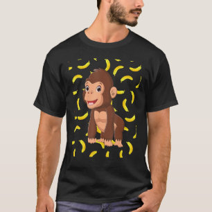 Camiseta Floresta Engraçada Banana Animal Selvagem Com Prim