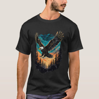 Camiseta Floresta Exterior Natureza Vintage Águia Vida Selv