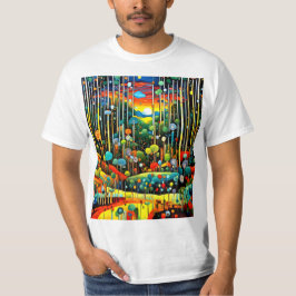 Camiseta Floresta Fantasia ao Pôr do Sol