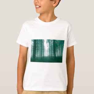 Camiseta Floresta fantasma com neblina em verde