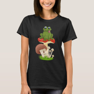 Camiseta Floresta Forrageando Fungos Sapo Cute Anfíbio Anim