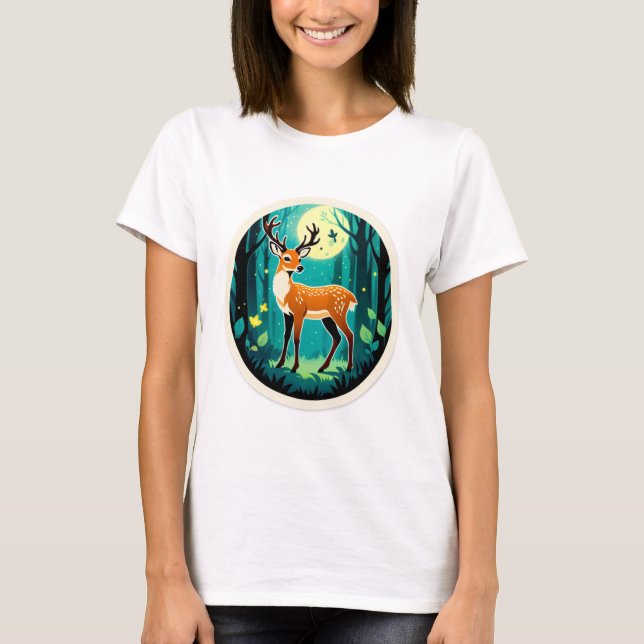 Camiseta Floresta Mágica dos Cervos (Frente)