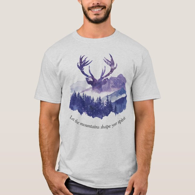 Camiseta Floresta Majestosa De Aquarela-Natureza (Frente)