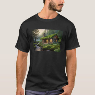 Camiseta Floresta maravilhosa com uma bela casa