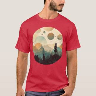 Camiseta Floresta Misteriosa Caprichosa Caminhada Camada Ne