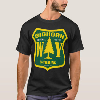 Camiseta Floresta Nacional Bighorn Wyoming Escudo Retro