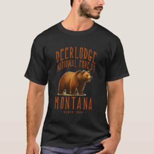 Camiseta Floresta Nacional DEERLODGE, Urso Pardo de Montana