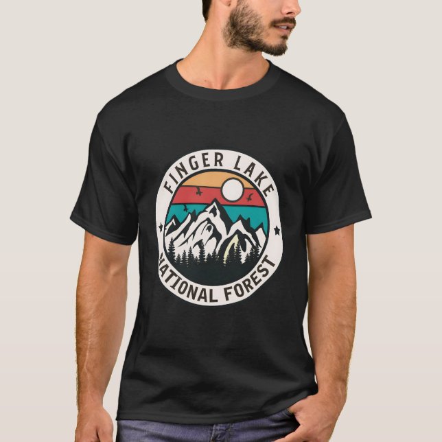 Camiseta Floresta nacional do lago de dedo (Frente)