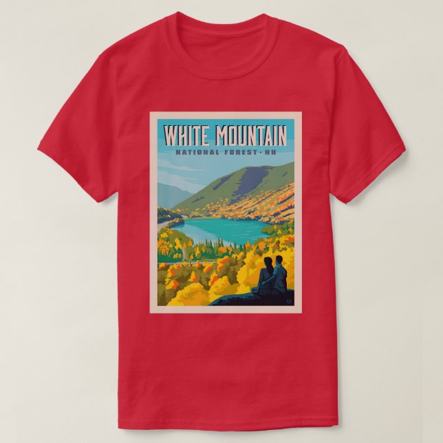 Camiseta Floresta Nacional White Mountain New Hampshire (Frente do Design)