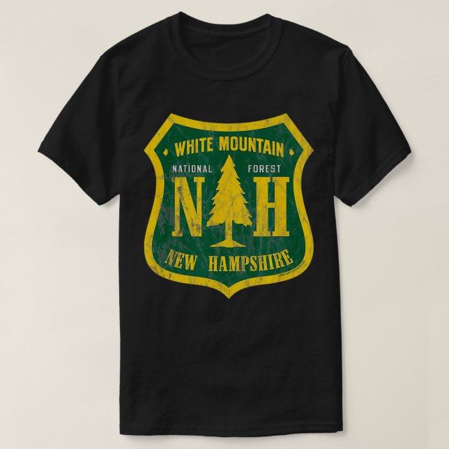 Camiseta Floresta Nacional White Mountain New Hampshire Shi (Frente do Design)