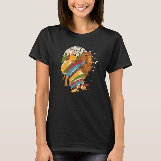Camiseta Floresta Natureza África Safari Leão Colorido Anim (Frente)