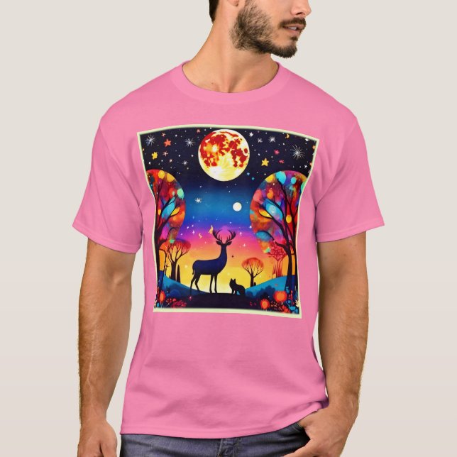 Camiseta Floresta Noite Brilho (Frente)